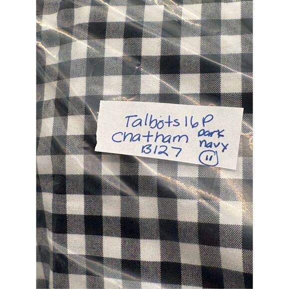 Talbots Pants Chatham Ankle Women 16 Petite Dark Navy Blue White Check Gingham - Picture 13 of 13